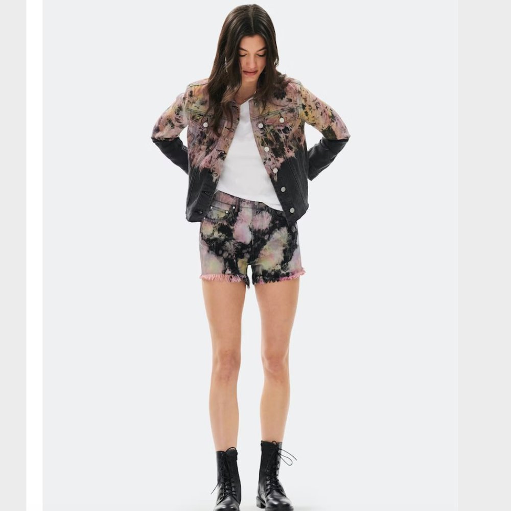 Blue Revival Daria TieDye Trucker Jacket XS & Denim Shorts (24)- NWOT !FULL SET!